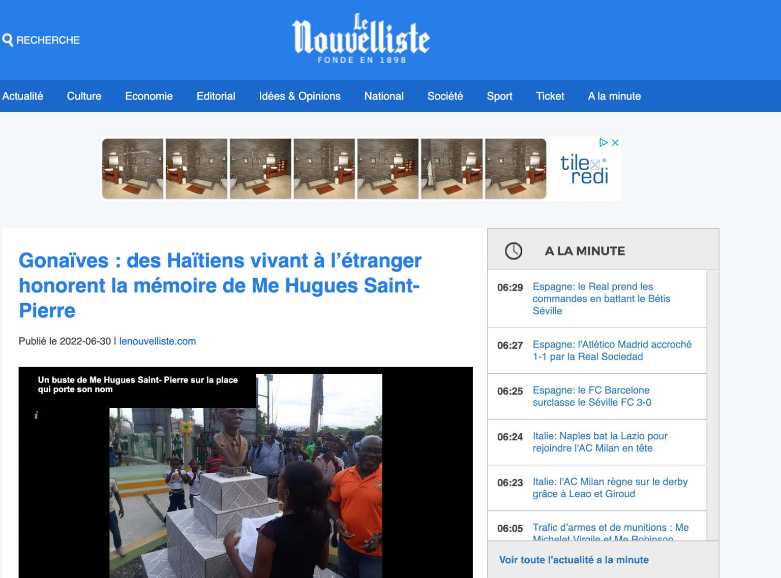 Gonaïves : des Haïtiens vivant à l’étranger honorent la mémoire de Me Hugues Saint-Pierre